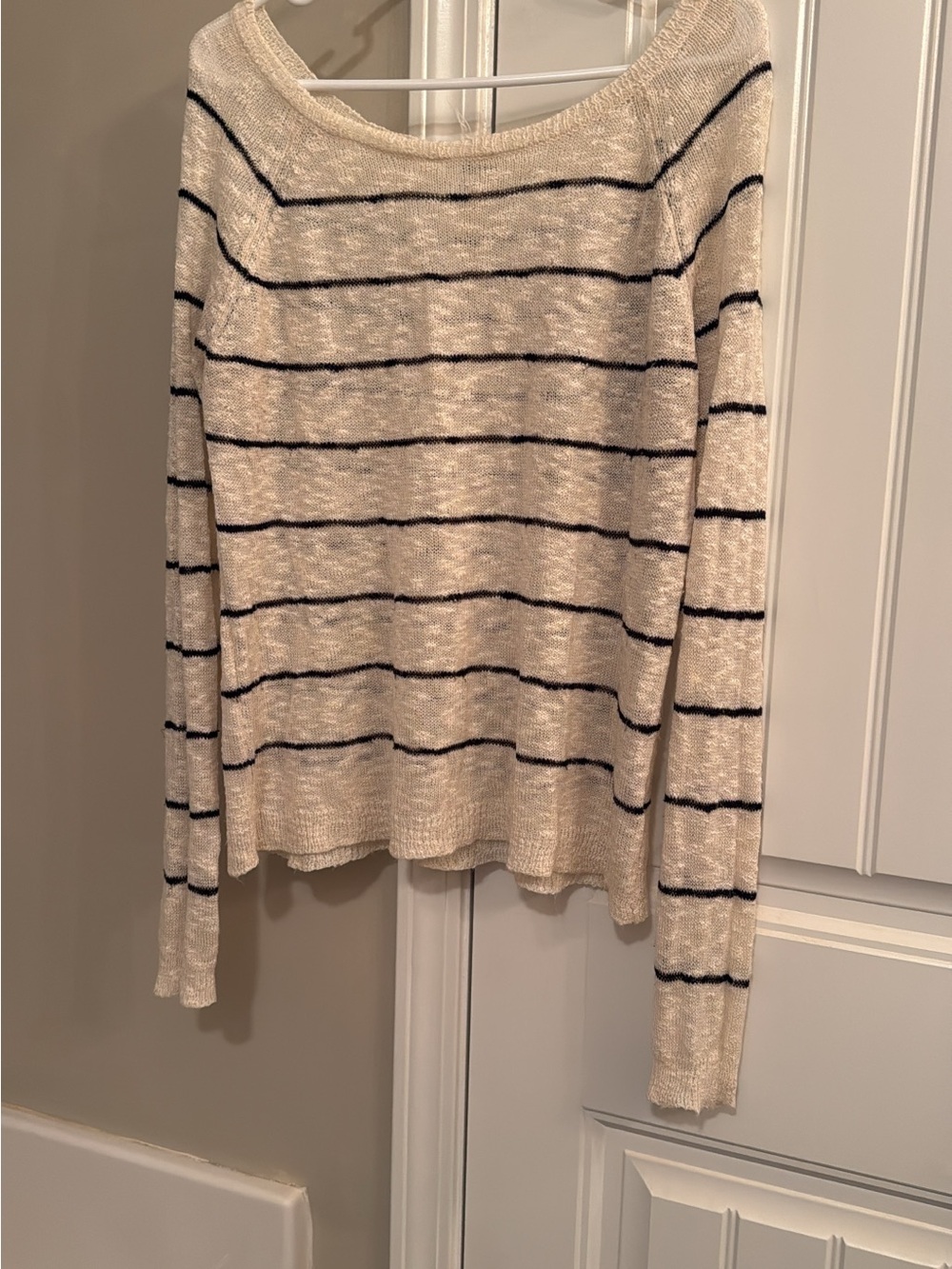Abound Cream and Black Striped Knit Top